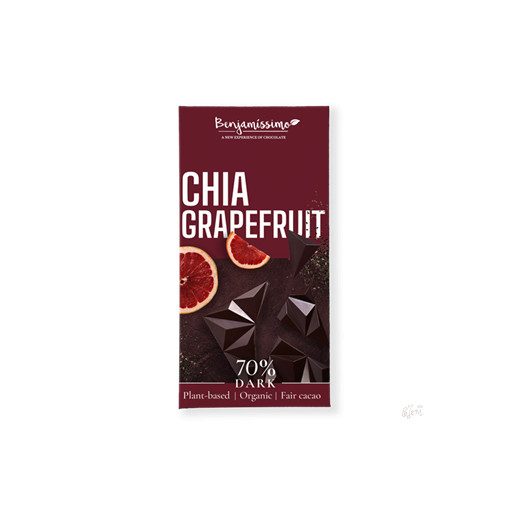 Benjamissimo étcsokoládé chia maggal és grapefruittal 70g
