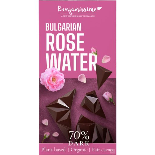 Benjamissimo étcsokoládé damaszkuszi rózsavízzel 70g