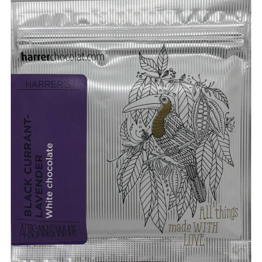 Harrer feketeribizlis levendulás fehércsokoládé bean-to-bar 50g