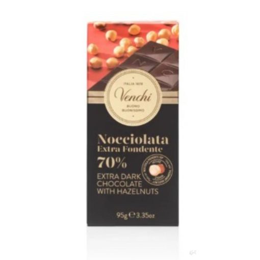 Venchi 70% egész mogyorós étcsokoládé 95g