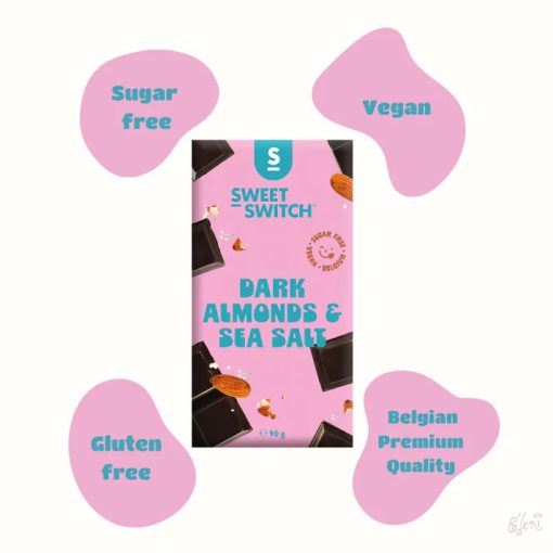 Sweet Switch cukormentes vegán sós mandulás étcsokoládé