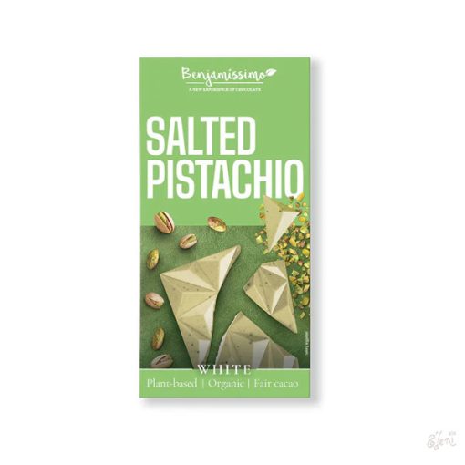 Benjamissimo bio vegán sós pisztáciás fehér csokoládé 60g