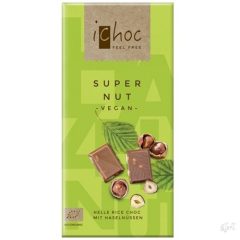 iChoc Bio rizstejes csokoládé mogyoróval 80g