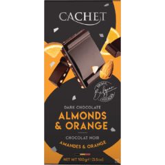 Cachet 57% étcsokoládé narancs-mandula 100g