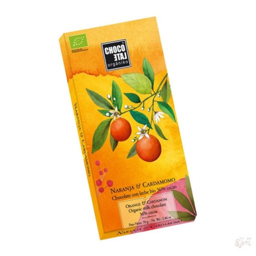ChocoLate Orgániko tejcsokoládé naranccsal 70g